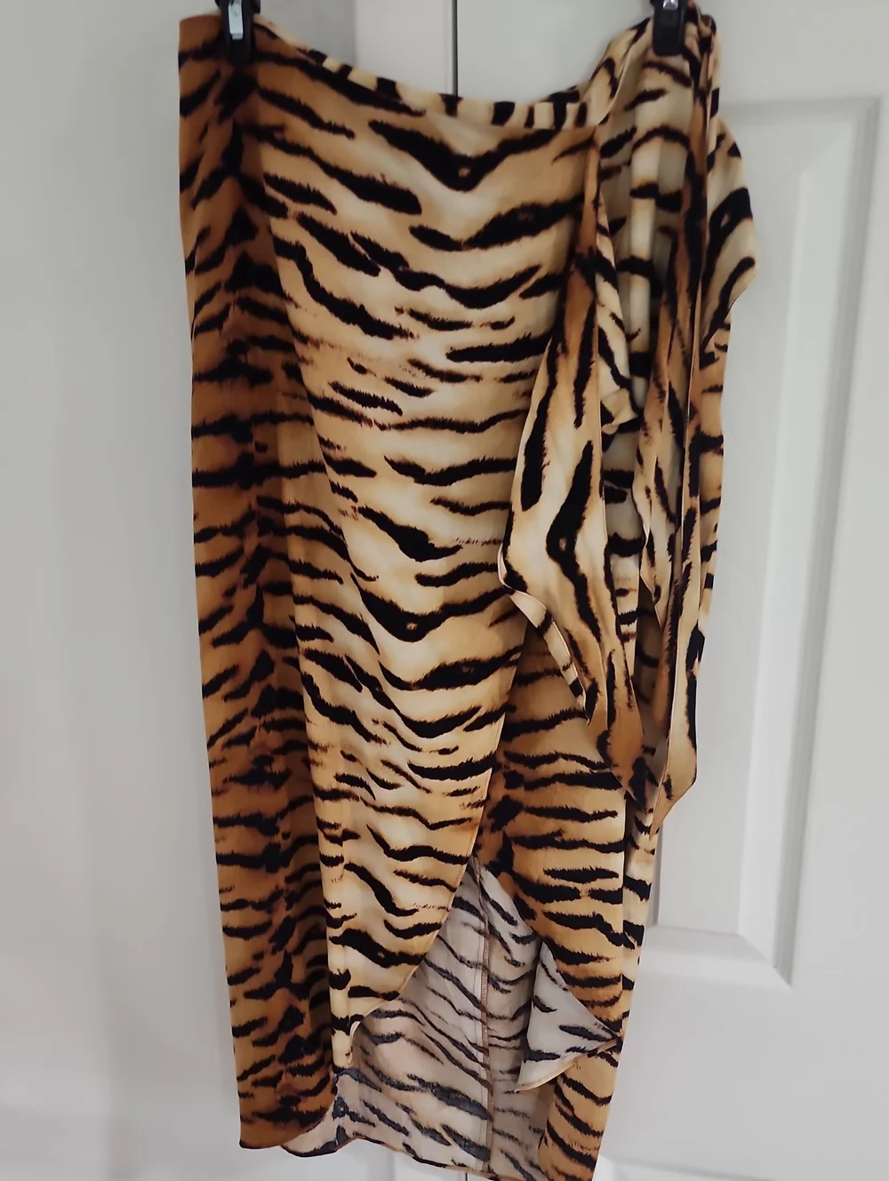 Forever 21 Tiger Print Midi Skirt in Tan and Black